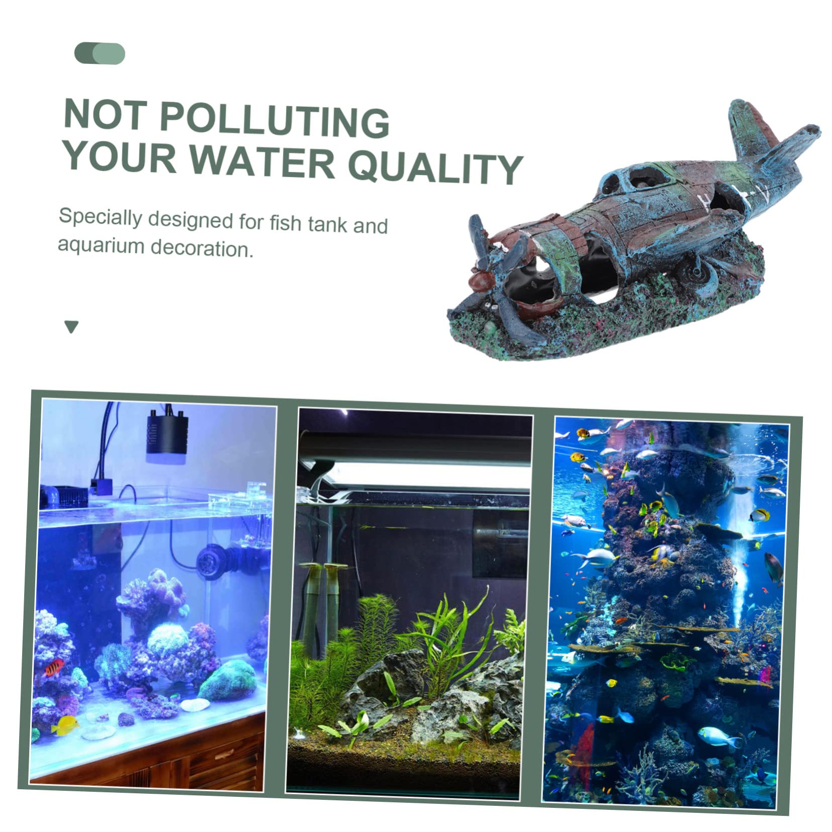 Sosoport 2St Fisch- und Garnelenversteckhaus Buntbarsch Tankverzierung Dinosaurier Pumps Anlage naturdeko Aquarium Dekoration Flugzeug Aquarienversteck Höhle Aquarium- -Ornament Harz