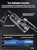 Vista 5 de MOVE SPEED Unidad USB de 2 TB, SSD portátil de transferencia confiable TLC de 2100 MB/s con USB 3.2 Gen2x2 + tipo C, unidad USB genial