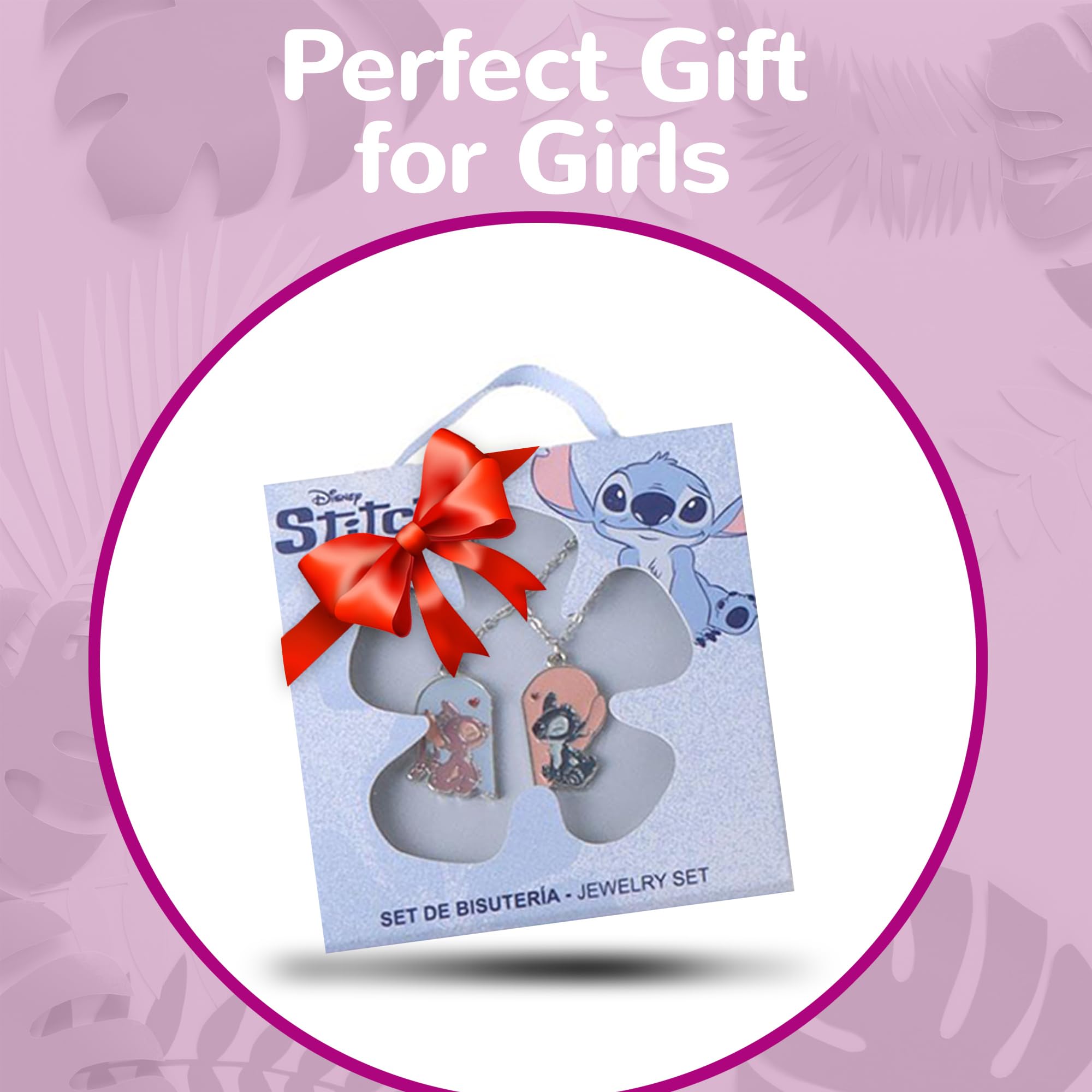 Disney Stitch & Angel – Set de 2 Colliers Cœur – Colliers Meilleurs Amis – Bijoux Enfant Lilo & Stitch – Idée Cadeau Fille