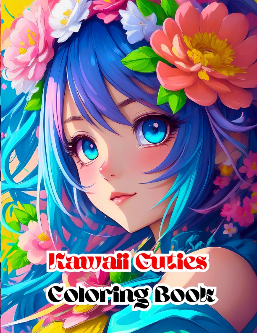 Kawaii Cuties Coloring Book: Anime Girls Coloring Pages for Teens and Adults - Featuring Beautiful and Cute Drawings