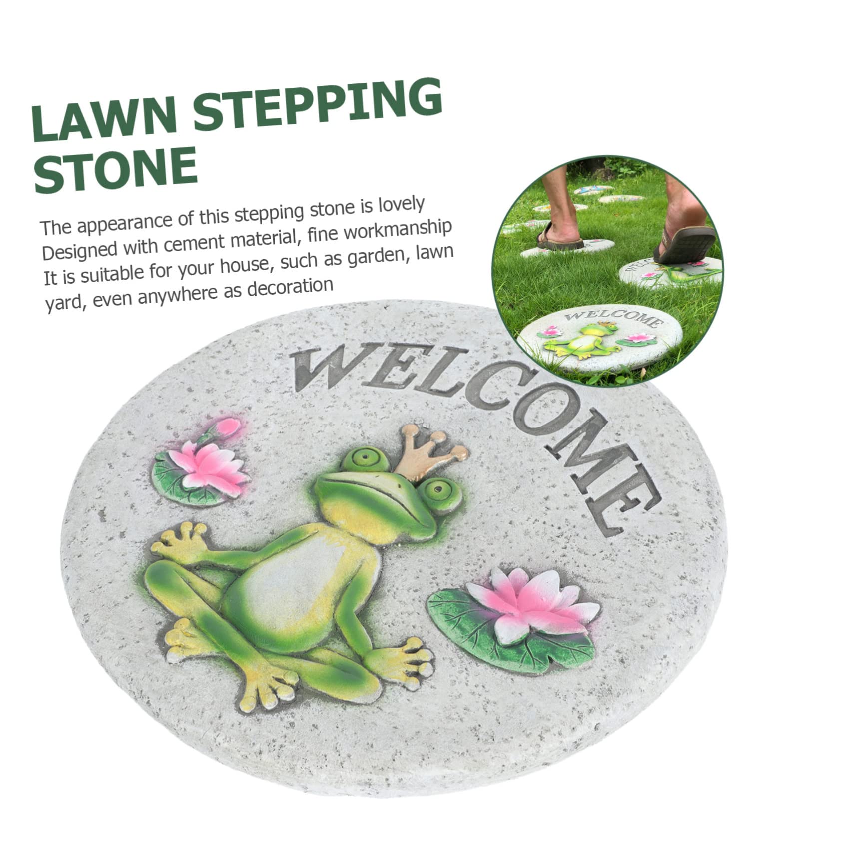 Toyvian Piedras de Paso para Jardín Decorativas Piedra de Paso Redonda de Cemento Pedal para Paisajismo de Jardín Decorativa para Césped