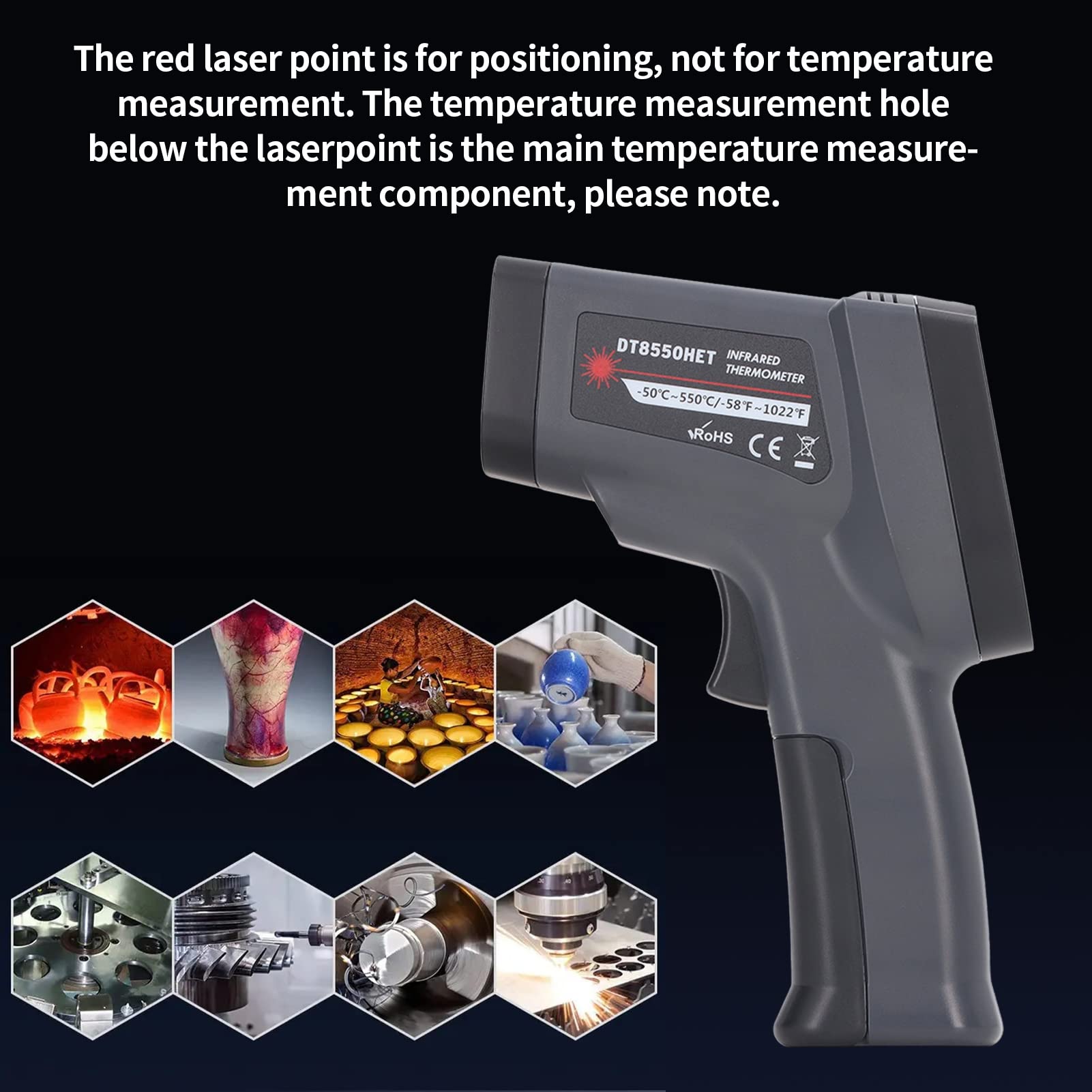 Mingzhe Termometro LCD con Funzione Termocoppia Tipo K e Indicatore di Bassa Potenza per elettricità Domestica e Apparecchiature Chimiche, Design Leggero