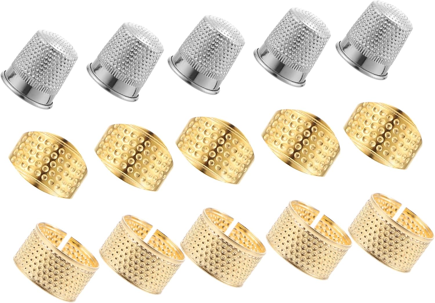 Operitacx 15pcs Sewing Thimble Vintage Crochet Finger Protector DIY Embroidery Thimble Thumb for Hand Sewing