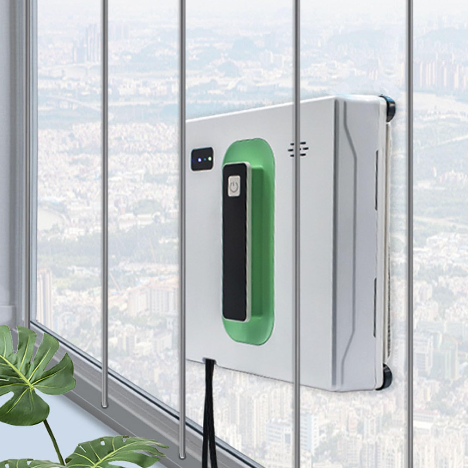 emobwdy2500pa Window Vacuum Cleaner,Window Cleaner Robot-Double Water Spray,Smart Glass Cleaning Robotic-Double Remote/Spot Cleaning,Smart Planning/50ml Water Tank/3 Cleaning Modes,White