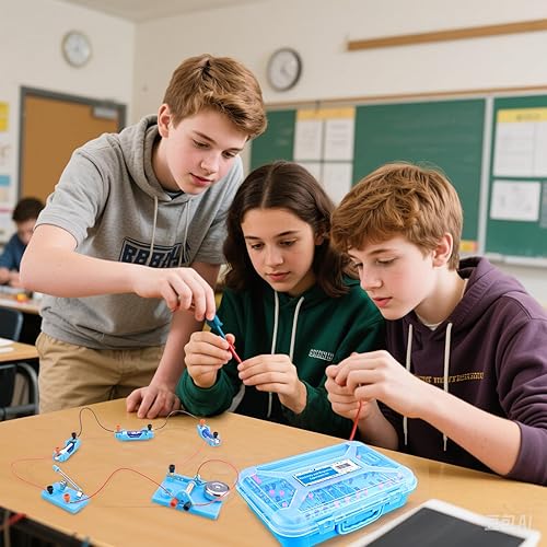 Miniatura 4 de MATIFANER Physics Labs Circuito de Descubrimiento de Electricidad Básica y Kit de Experimentos de Magnetismo para Estudiantes de Secundaria, Kits