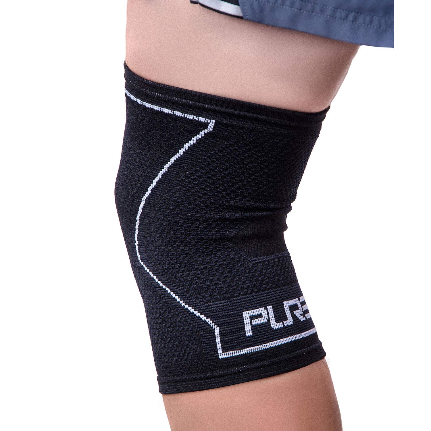 Manga rodillera de compresión – aliviar el dolor rodillera, recuperación funda para hombres y mujeres – Ideal para Running, levantamiento de peso, deportes, Negro
