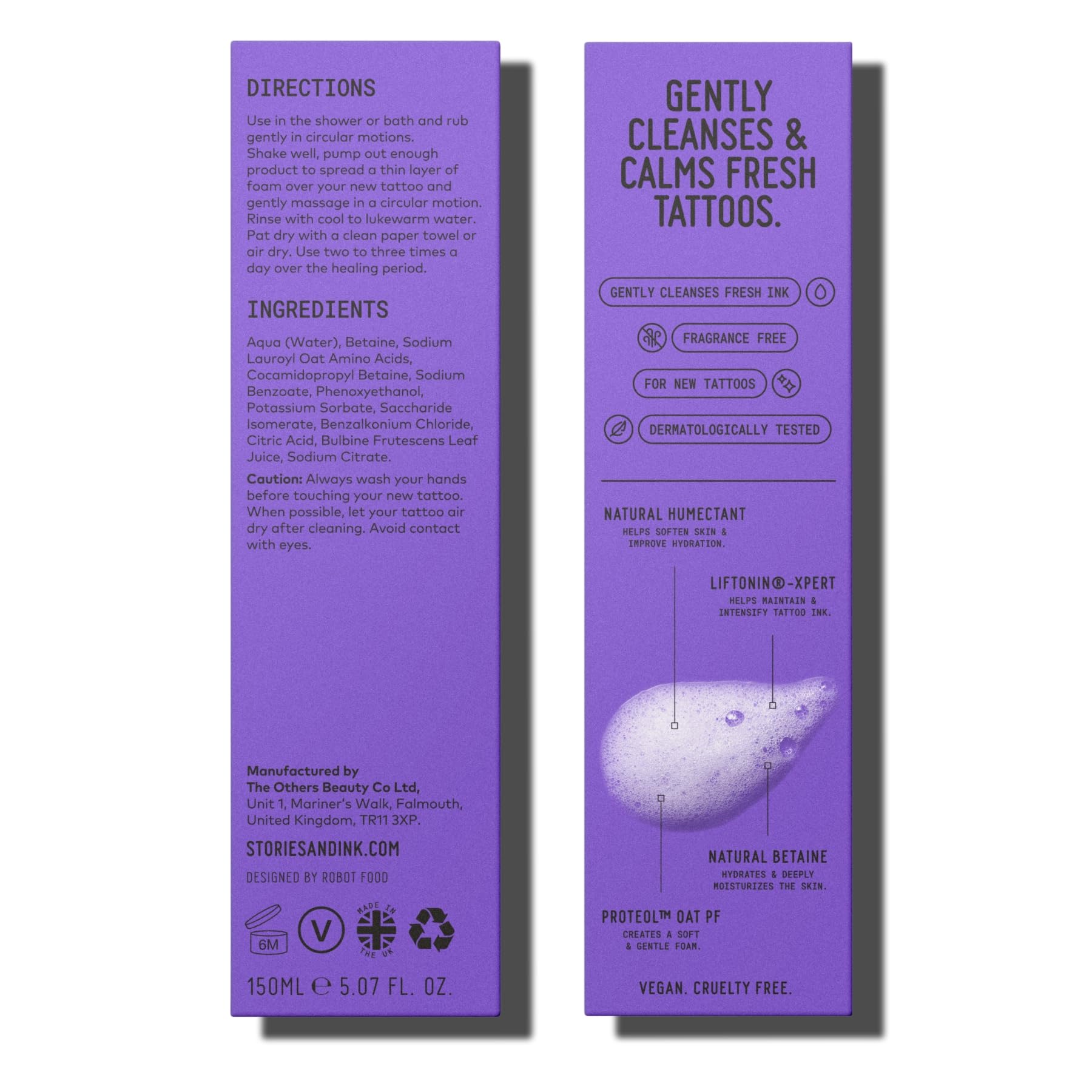 Stories & Ink Tattoo Care Aftercare Foam, Fragrance-Free Cleanser