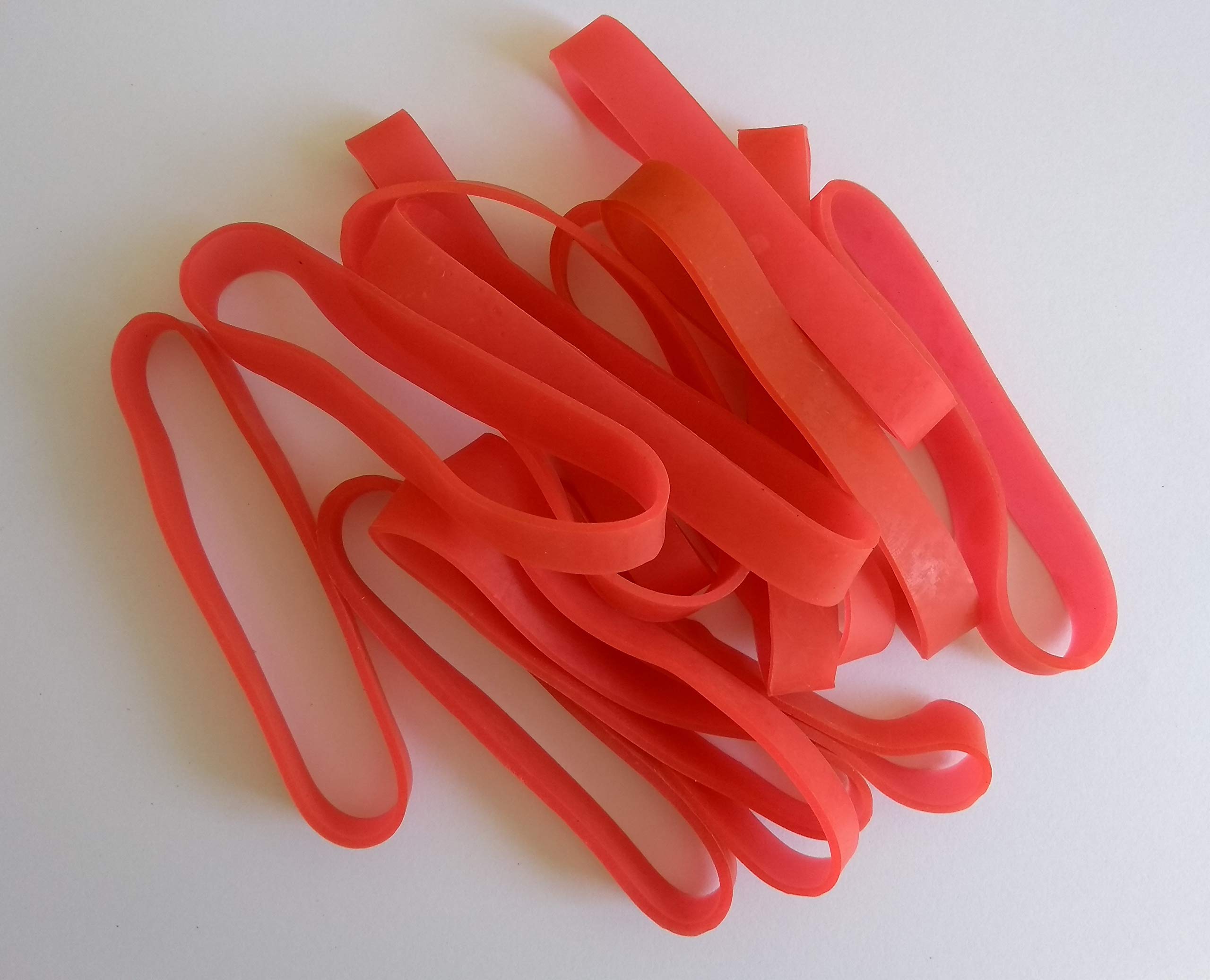 IMPRINT Wide Red Color Nylon Rubber Bands, Big, Large, Heavy Duty and Thick Rubber Bands Pack of 20 2