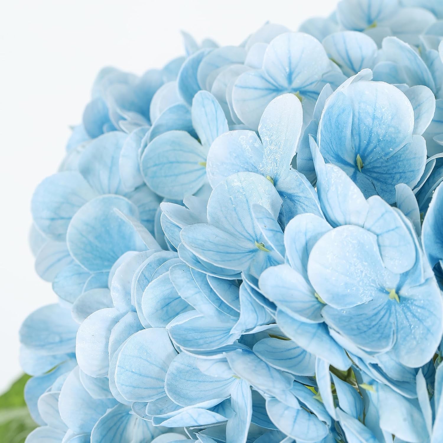 LFF 3Pcs Baby Blue Hydrangea Artificial Flowers, 8.66" Large Real-Touch Latex Blooms with 22" Long Stems, Faux Hydrangea for Home Table Centerpieces, Wedding Bouquets & Floral Arrangement Decor