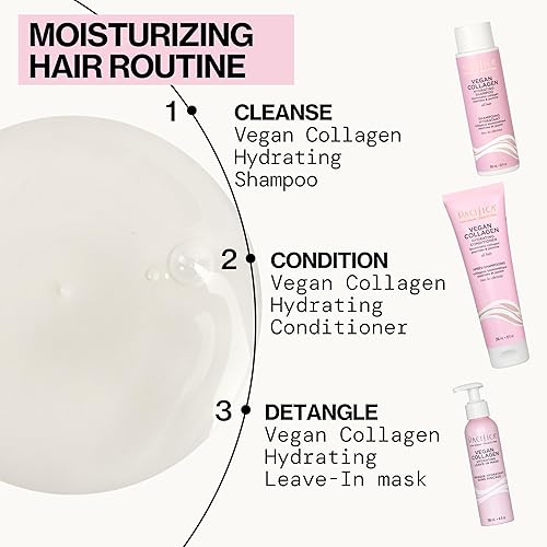 Miniatura 13 de Pacifica Mascarilla capilar sin enjuague de colágeno vegano Tratamiento acondicionador sin enjuague para cabello seco dañado, mascarilla hidratante