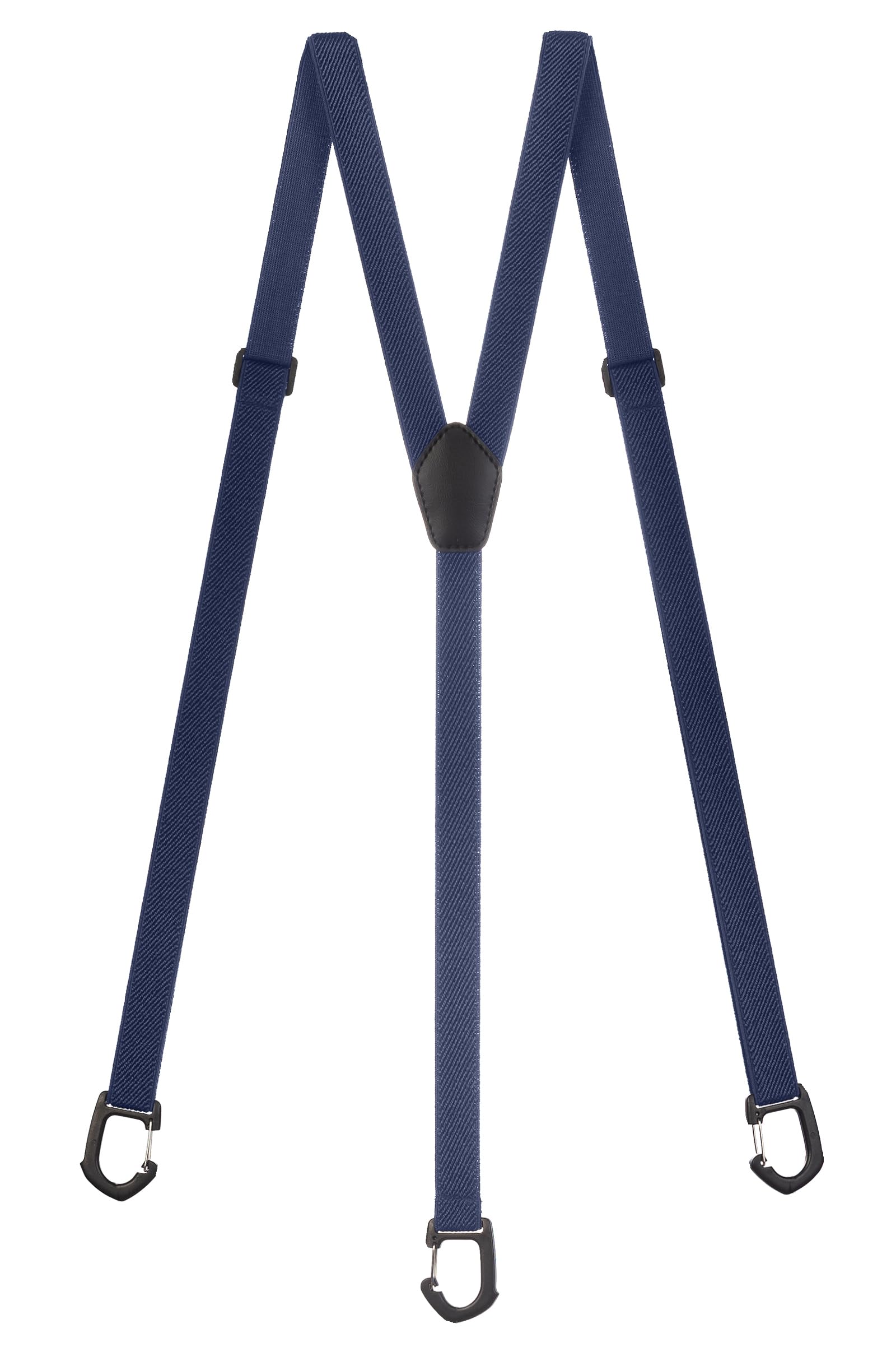 Olata Men's Blue Skinny Y-Shape Braces/Suspenders With Plastic Carabiner Clips - 2Cm.