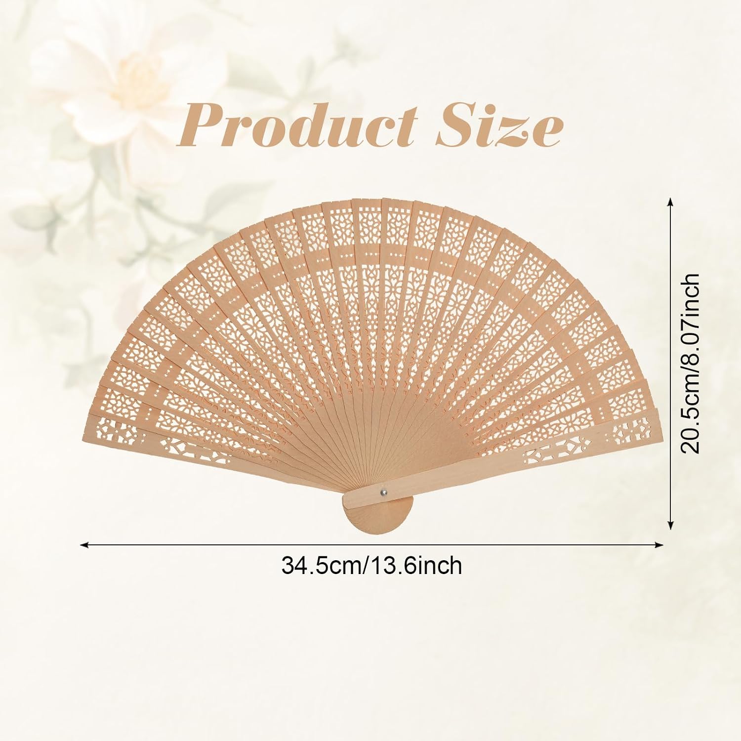 Fumwase 6PCS Decorative Hand Fan Foldable Wood Handheld Fans Chinese and Japanese Style for Wedding Party Home Decoration