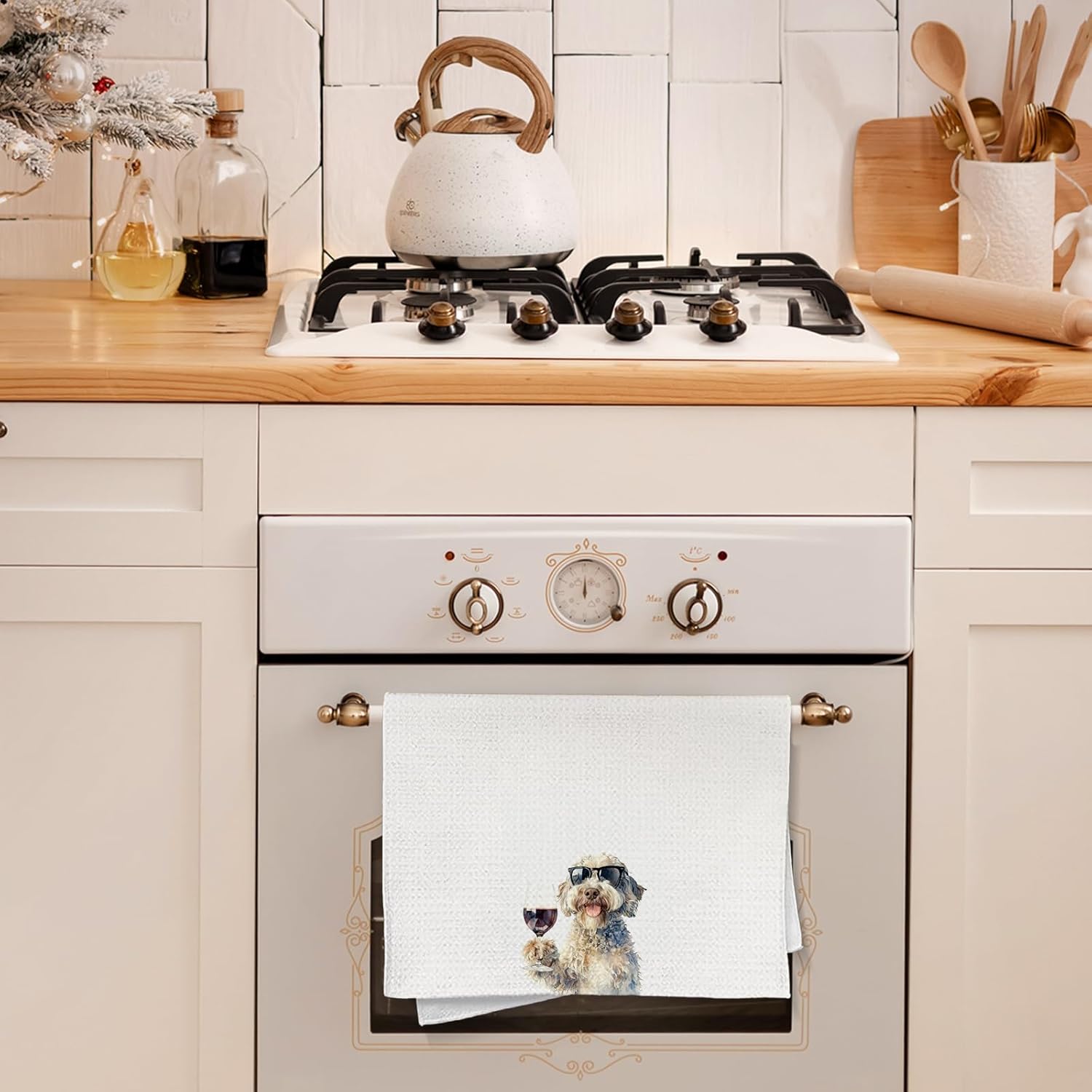 Funny Wine Cockapoo Kitchen Towels Decorative, Cockapoo Gifts Hand Tea Towels for Bar Cart, Dog Mom Lovers Dad Gifts Dish Towel Dishcloth, 16x24 Inch - Image 7