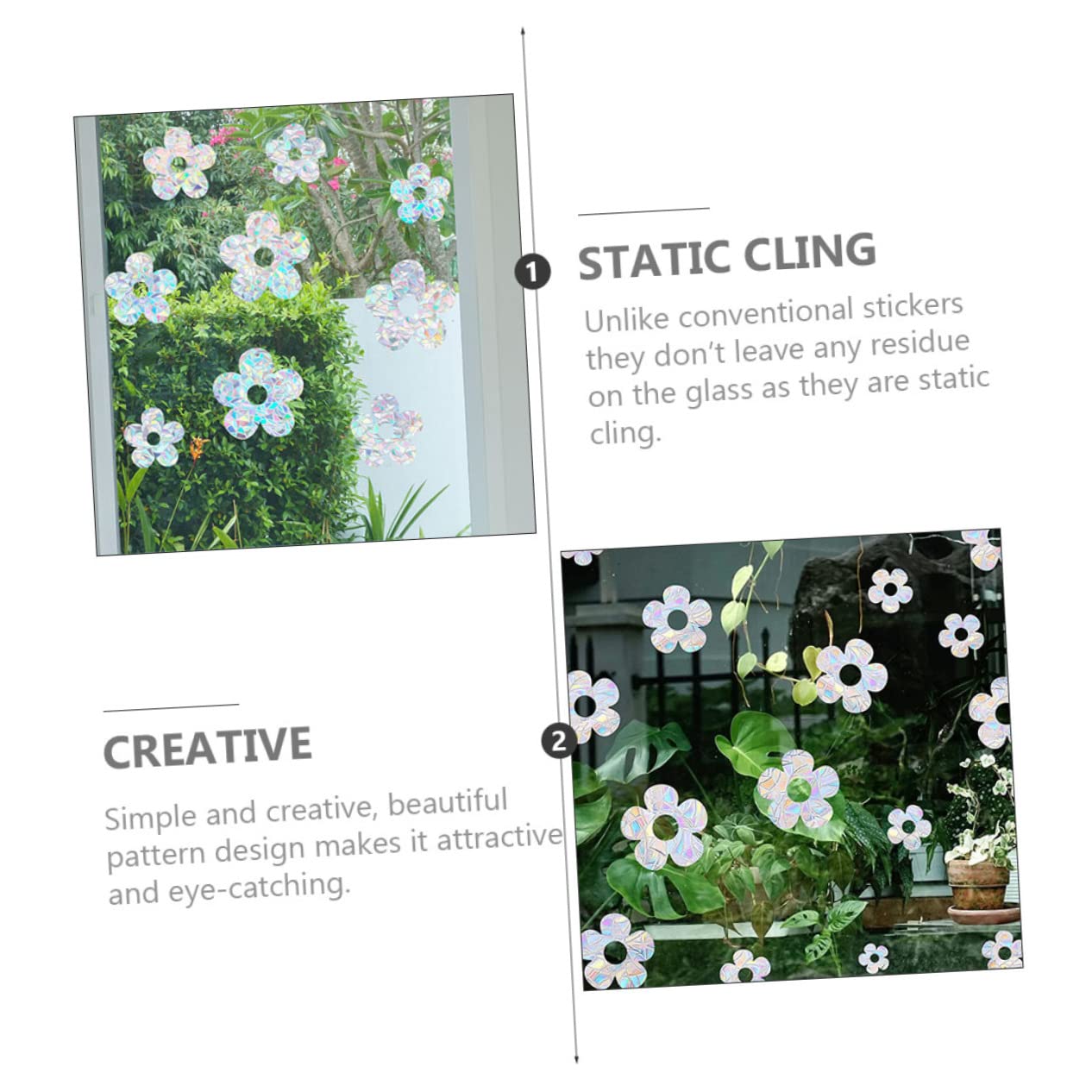 BESTOYARD 27piezas Calcomanías Decorativas De Ventana Adhesivos Estáticos De Flores y Pájaros Para Interiores Sin Residuos Fácil Aplicación Para Vidrios y Puertas De Patio