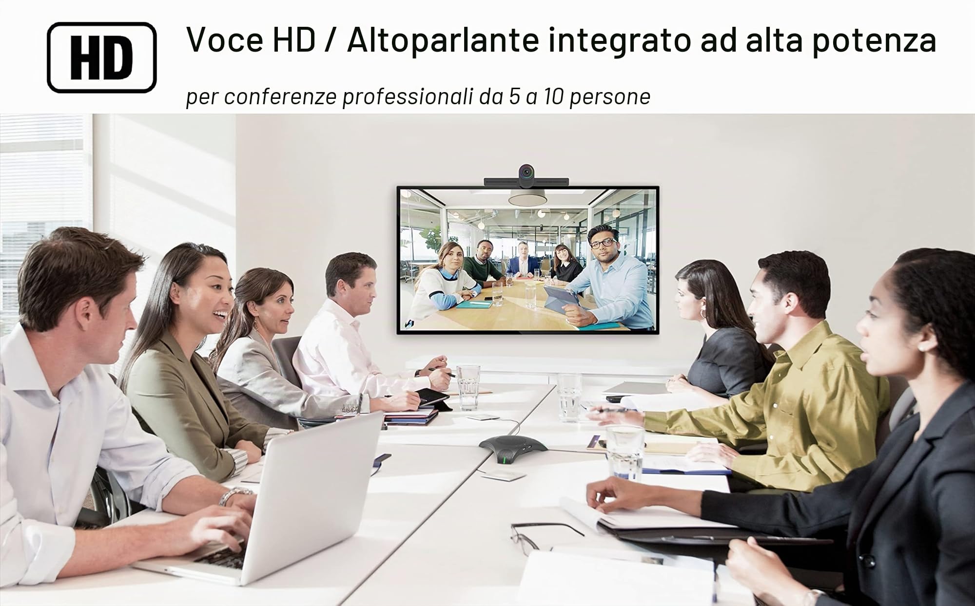 Octopus Altoparlante & Microfono per conferenze telefoniche Microfono omnidirezionale a 360° Plug and Play USB per sala riunioni o ufficio telelavoro