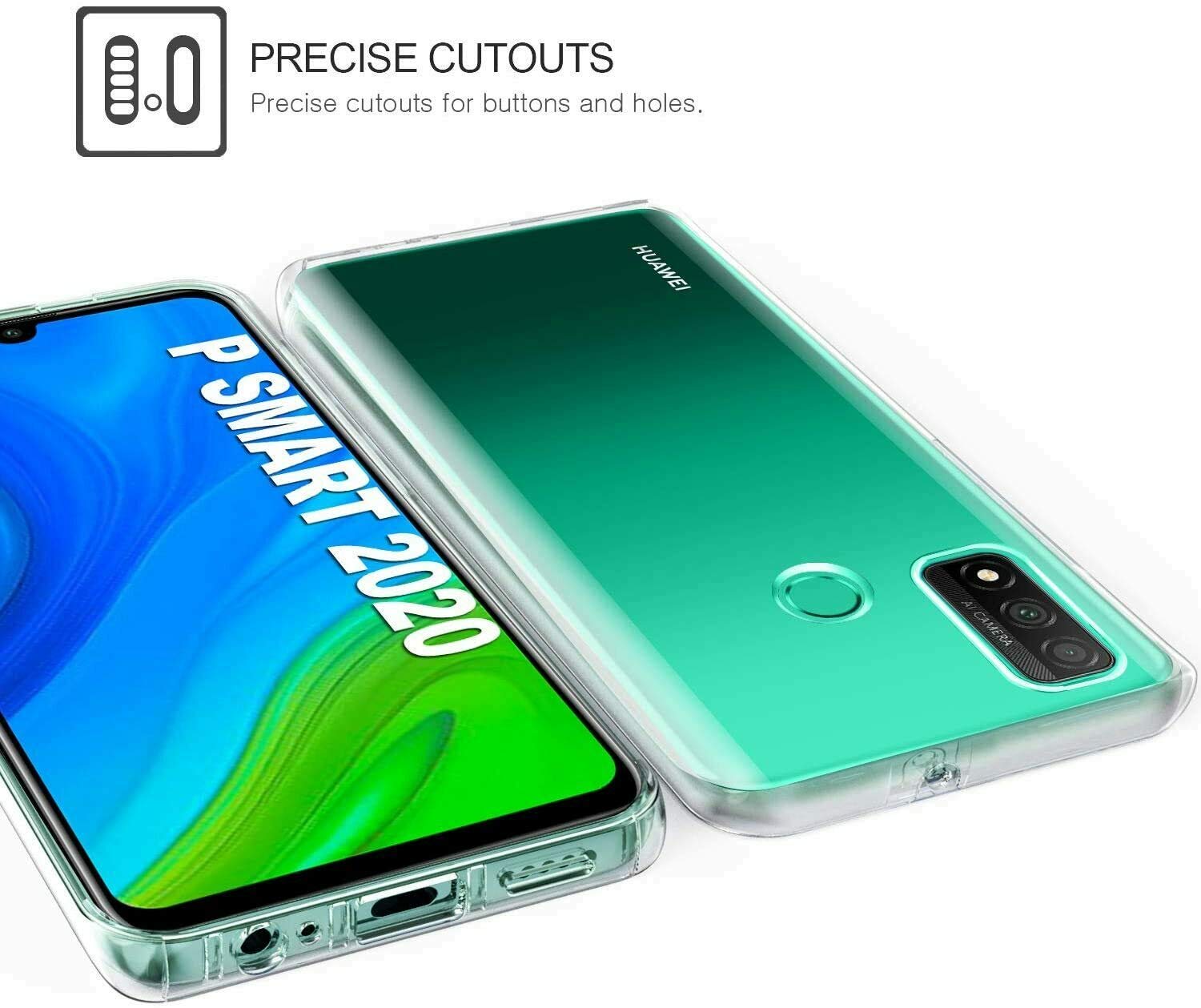 COPHONE Cover 360° Trasparente Per Huawei P Smart 2019 - Protezione Totale Antiurto: Parte Anteriore Morbida E Posteriore Rigida, Accesso A Tutti I Pulsanti