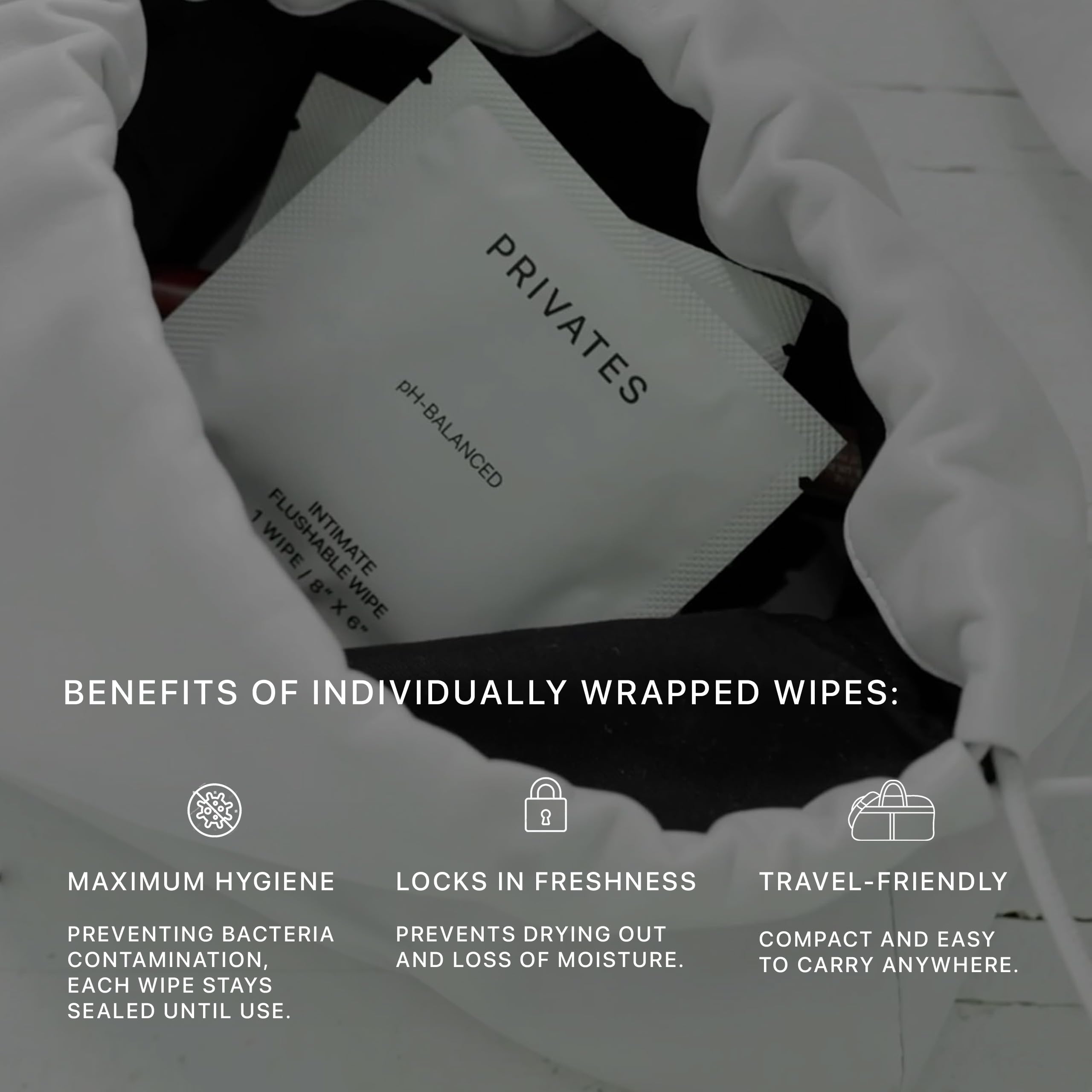 PRIVATES pH-Balanced INTIMATE WIPES for Women & Men | Odor Control, Irritation & Dryness Relief | Hydrating & Soothing with Aloe | Microbiome-Friendly | Natural Ingredients | Fragrance-Free | 25 Count