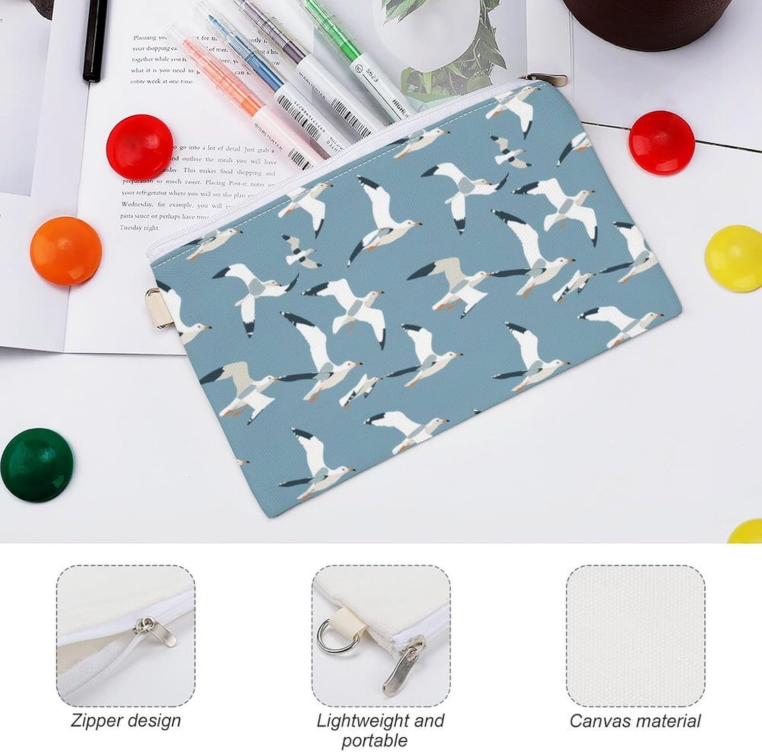 Flying Seagulls Coin Purse Change Purse Pouch Wallet