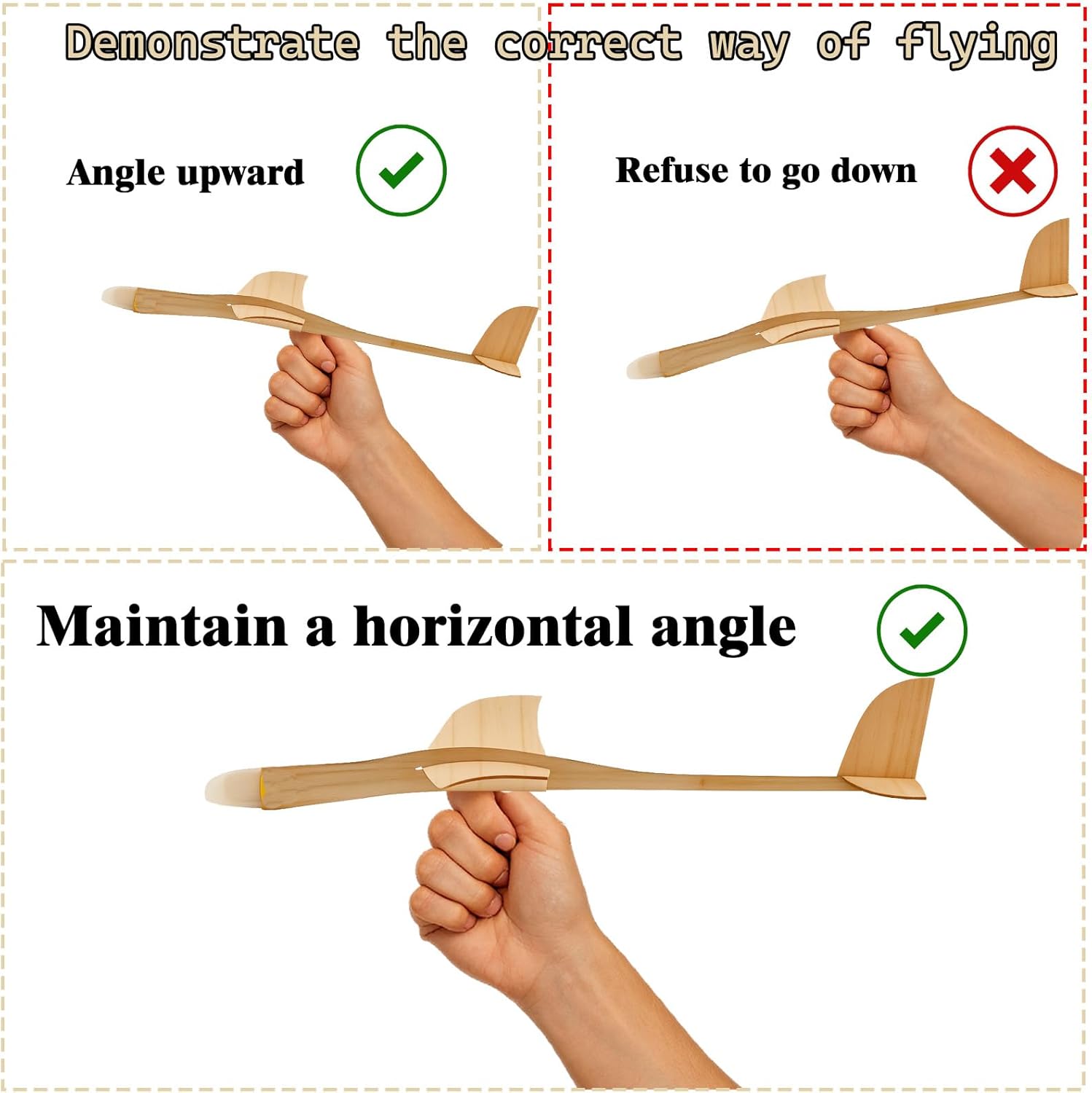 Balsa Wood Airplane Toys Set | Wooden Airplane Kits | 1 Set Balsa Wood Glider Planes Model Toy Airplane Kits | Classic Toys for Adult