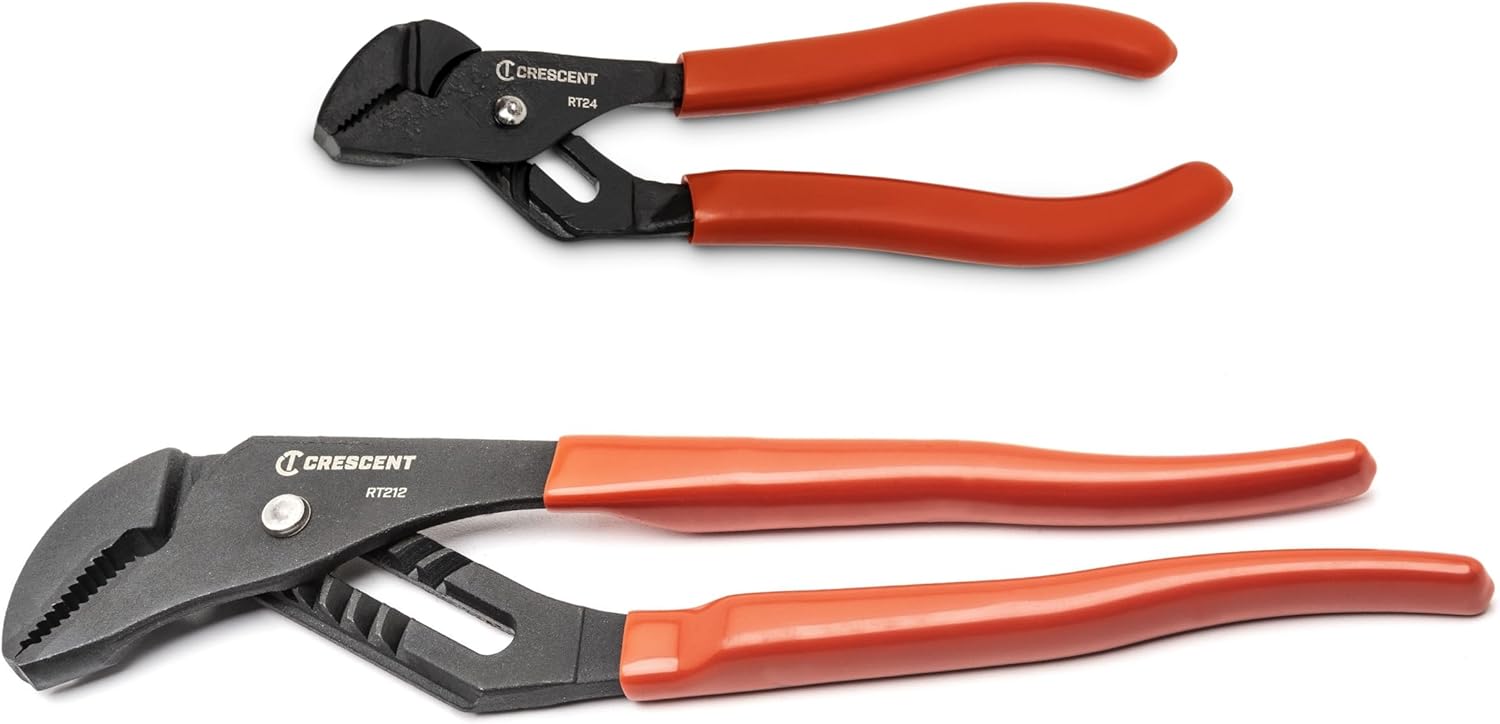 CRESCENT - PLIER, 16", T&G, STRAIGHT JAW (RT216CVN-06) & Crescent 4-1/2" Mini Dipped Handle Tongue and Groove Pliers | RT24CVS-05