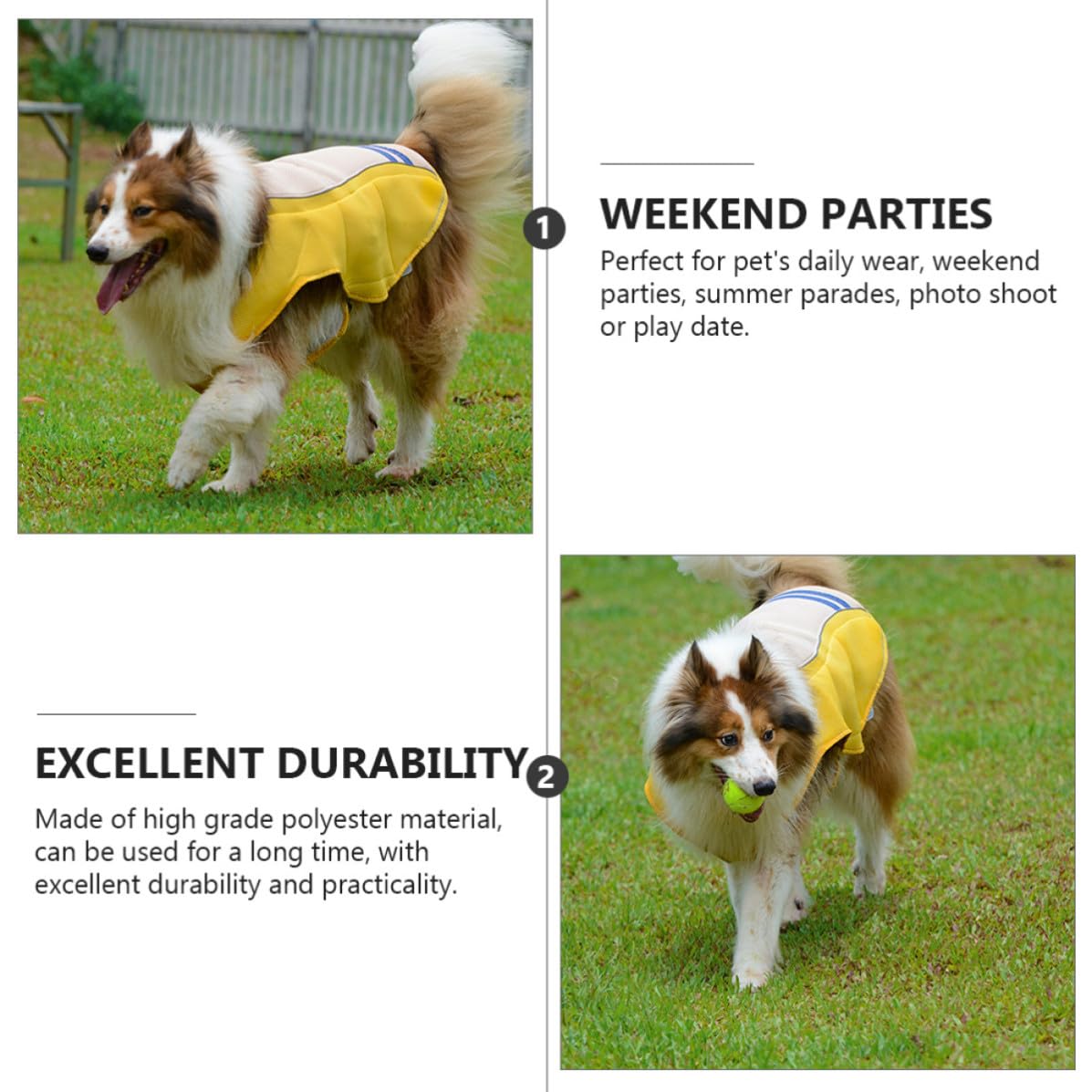Gilet Rafraîchissant Confortable en Polyester pour Animaux de Compagnie et Prévenant Les Coups de Chaleur Jaune Sorties Quotidiennes et Fêtes du Week-End