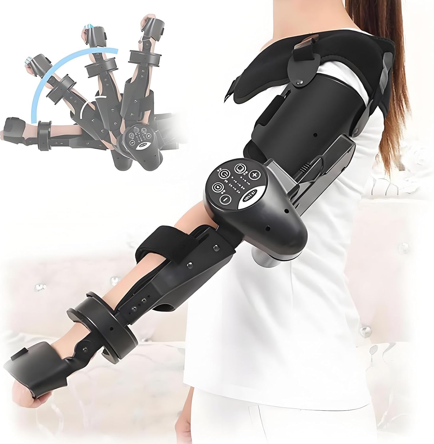 Stroke rehabilitation arm elbow protector hemiplegic robot training device elbow joint recovery device,Hinged Elbow Brace Arm Exerciser,Left