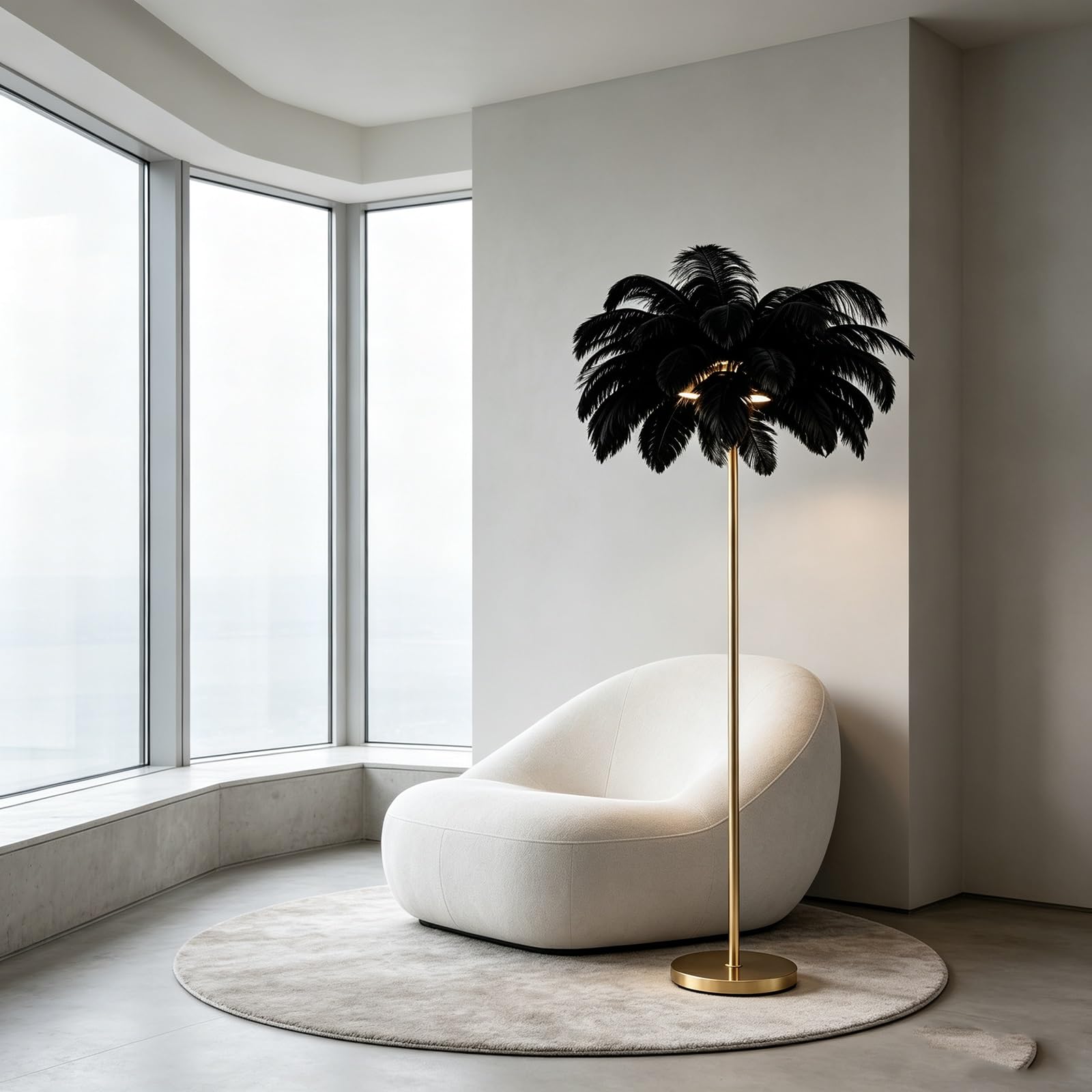LCNDKF Light Luxury Feather Floor Lamp