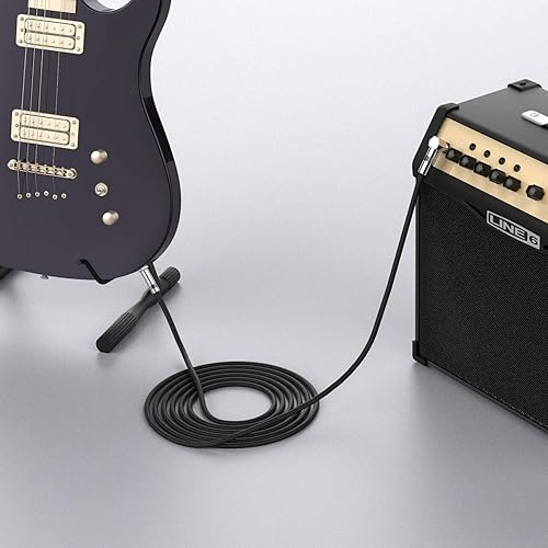 Miniatura 20 de New bee - Cable de guitarra de 6 pies, para instrumentos eléctrico, cable AMP para bajo, conector recto a recto de 1/4 para guitarra eléctrica, bajo