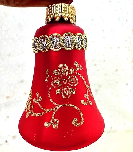 Miniatura 4 de Adornos de cristal para árbol de Navidad  2.638 in2.625 pulgadas 4 piezas esferas decoradas de Christmas By Krebs sin costuras para colgar en