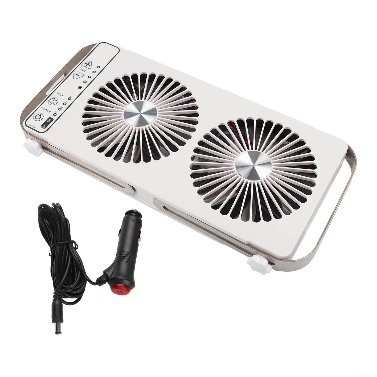 ZYNCUE Ventola di ventilazione a soffitto per camper, lunghezza regolabile, sistema di raffreddamento a doppia fila con indicatore LED, per camper e rimorchi da viaggio (bianco)