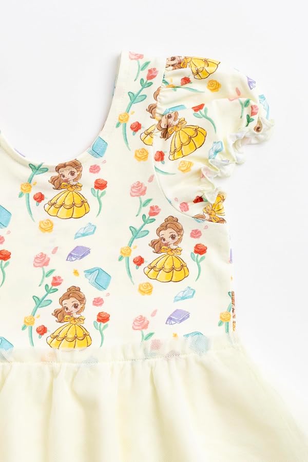 monica + andy Disney Tulle Dress, Size 4T, Belle, 100% Organic Toddler Clothes for Girls, Short Sleeve Patterned Dress, Sustainable Super Soft Fabric, Sizes for Kids, Toddler & Infant by monica + andy - Image 5