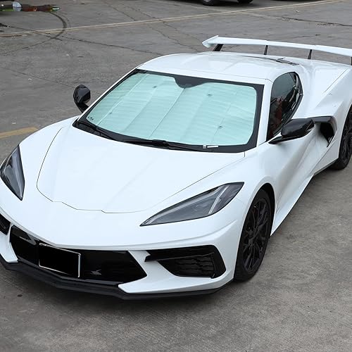 Miniatura 5 de Parasol plegable para parabrisas para Corvette C8 Stingray 2020 2021 2022, parasol plegable para ventana delantera, visera de protección solar