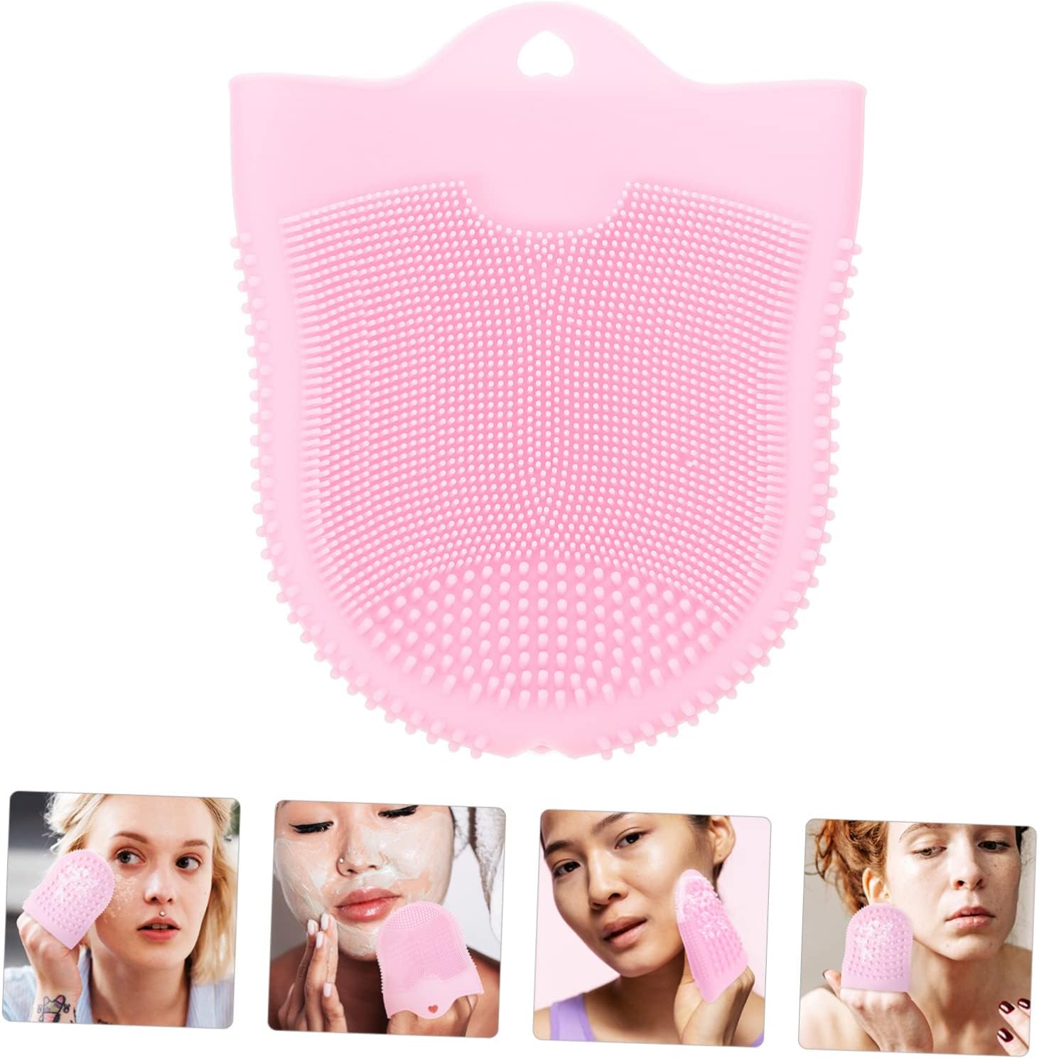 Housoutil 5pcs Silicone Facial Cleansing Brush for Deep Pore Exfoliation and Massage Gentle Scrubber Made of Soft Skin-Friendly Silicone for Smooth Skin