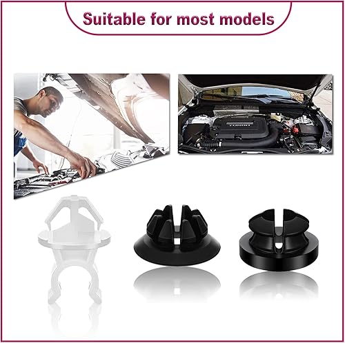 Miniatura 4 de 30 clips de barra de soporte para capó de automóvil, protector de succión para salpicaduras, redondo, negro, compatible con 91503-SS0-003, perfecto