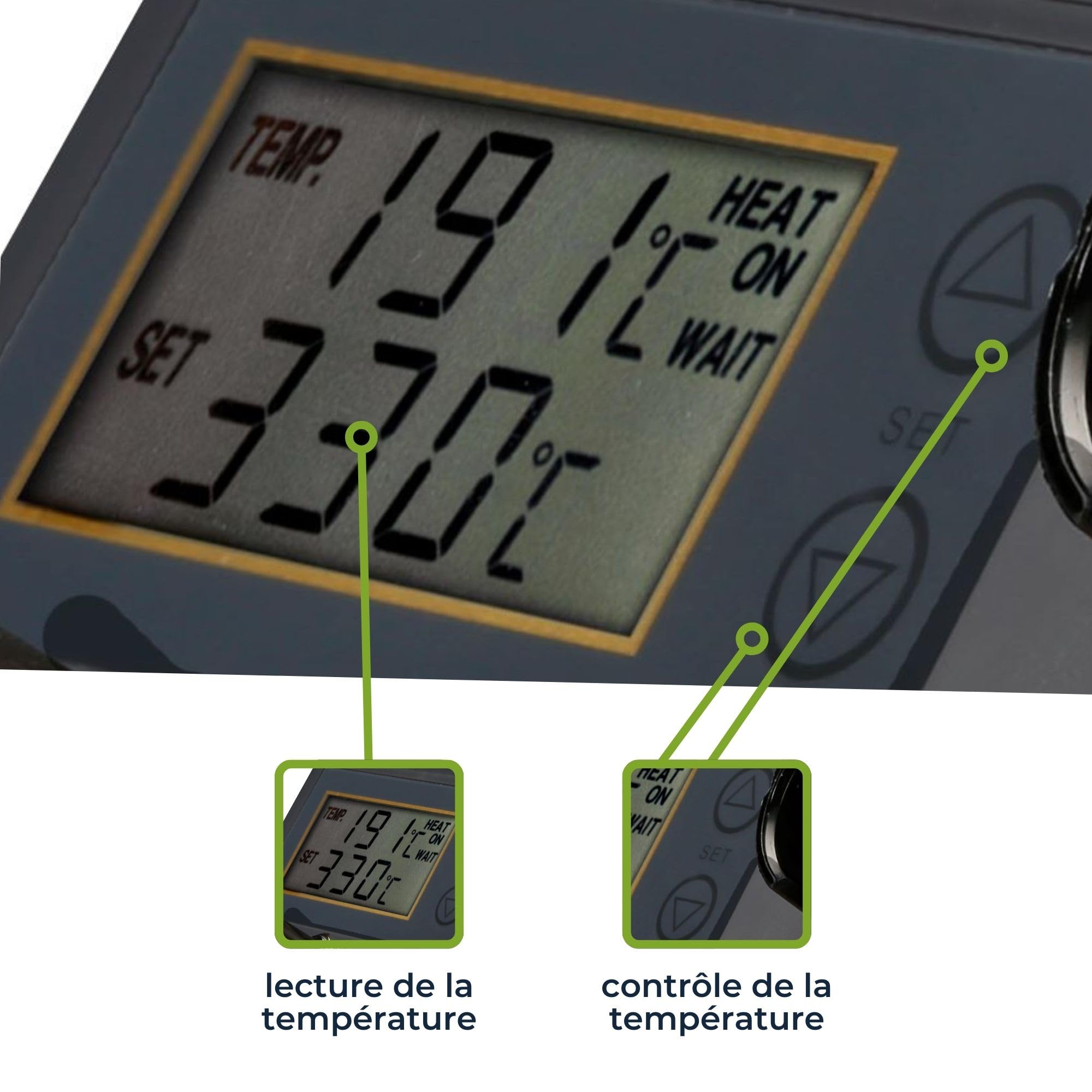 Velleman Station de soudage avec écran LCD, élément chauffant en céramique 48 W, réglage manuel de la température 150–450 °C pour électronique et bricolage