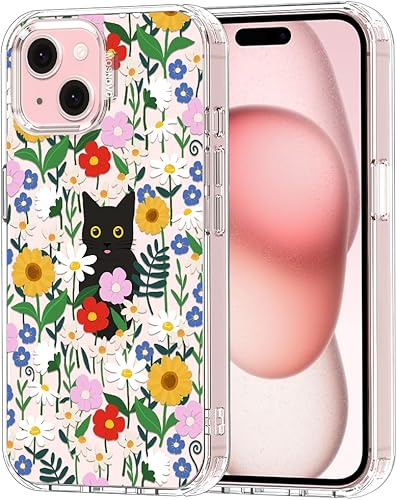 MOSNOVO Buffertech - Funda compatible con iPhone 15, impacto de caída de 6.6 pies, tecnología antidesprendimiento, TPU transparente, a prueba de