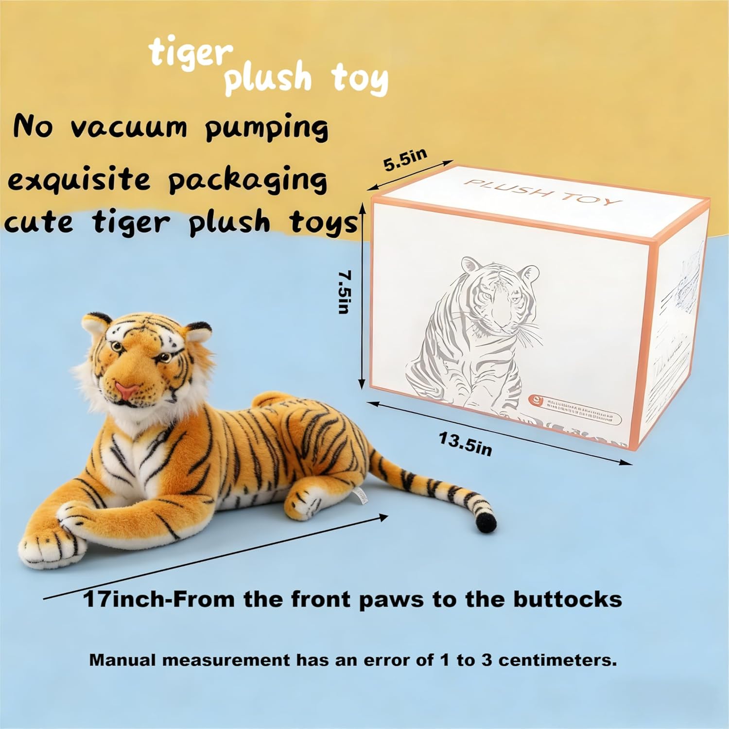 Tiger Stuffed Animal - Stuffed Tiger Plush Toy（17 inches-Excluding The Tail