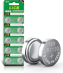 LiCB 10 Pack LR1130 AG10 Battery 1.5V Long-Lasting Alkaline Button Cell Batteries