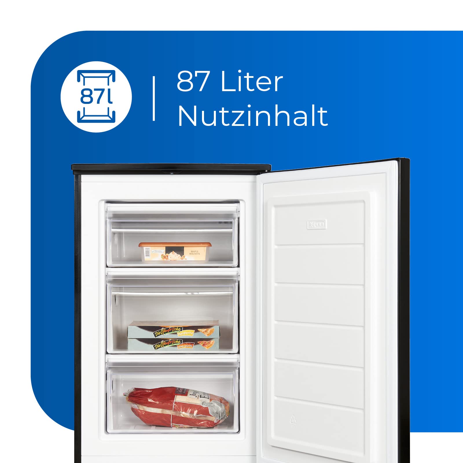 Exquisit GS81-040C Gefrierschrank Schwarz - 87 L Kompakter Tiefkühlschrank