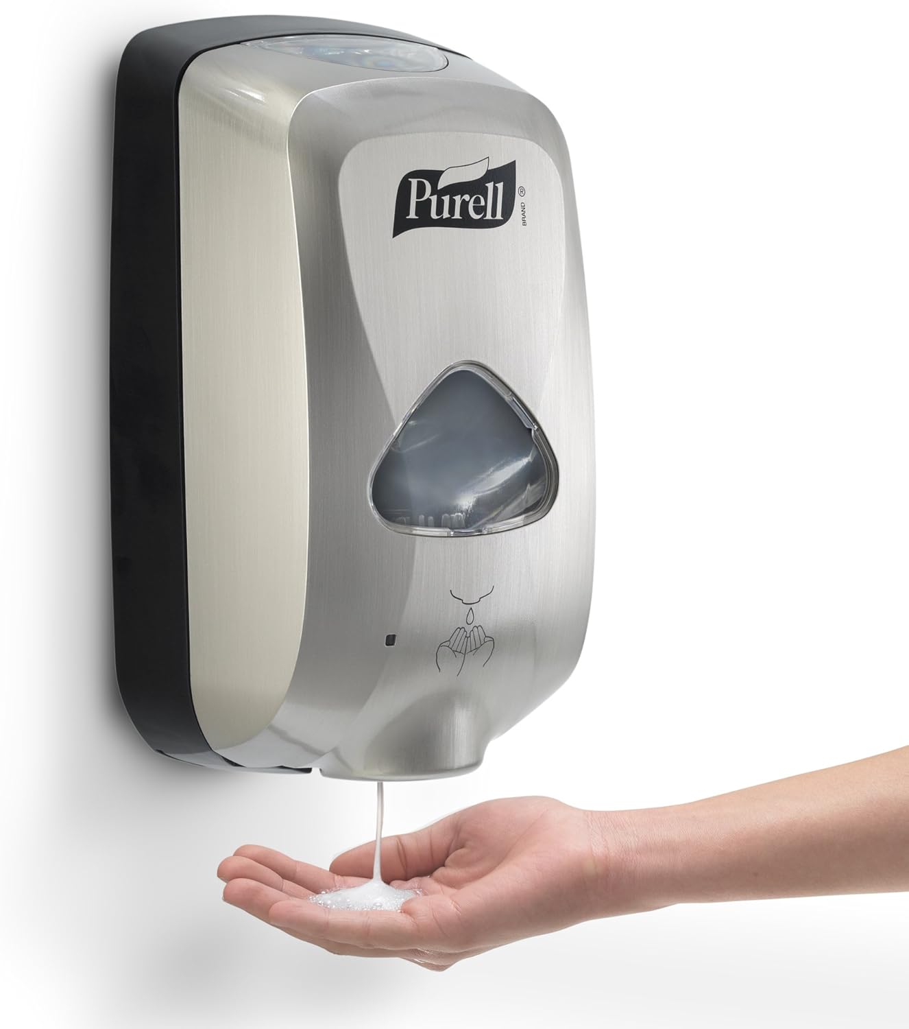 PURELL 279012EEU00 TFX Touch Free Dispenser, Brushed Metallic, 6w x 4d x 10.5h, 1200 ml