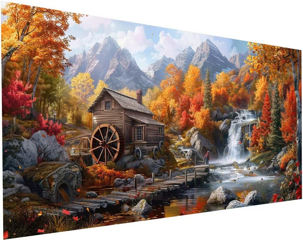 Peinture diamant paysage 5D automne pour sublimer votre décoration de salon XXL