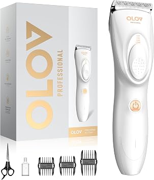 Hair Clippers for Men, Cordless Hair Clipper Kit, Adjustable 4 Length Setting, 2-Speed Settings, Replaceable Ceramic Blade Heads, Rechargeable Hair Clippers for Family White