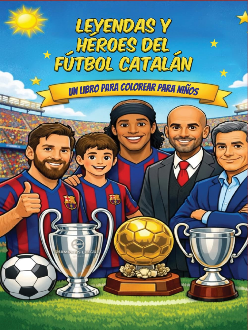 Leyendas y héroes del fútbol catalán: Un libro para colorear para niños