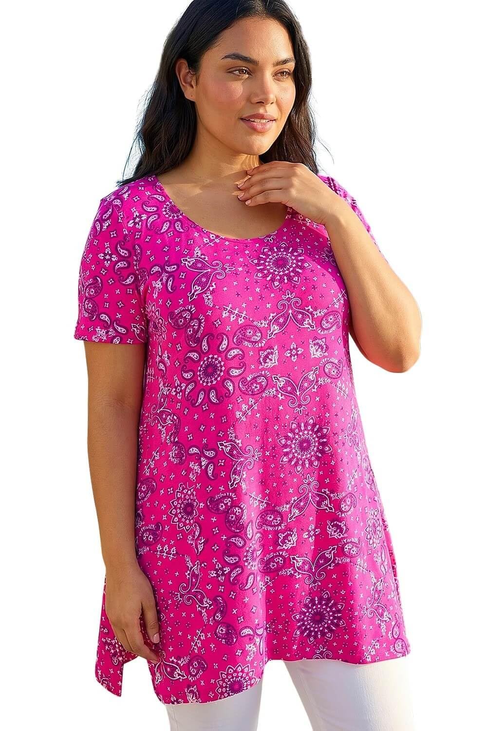 Roman Curve Paisley Print Bar Back Top