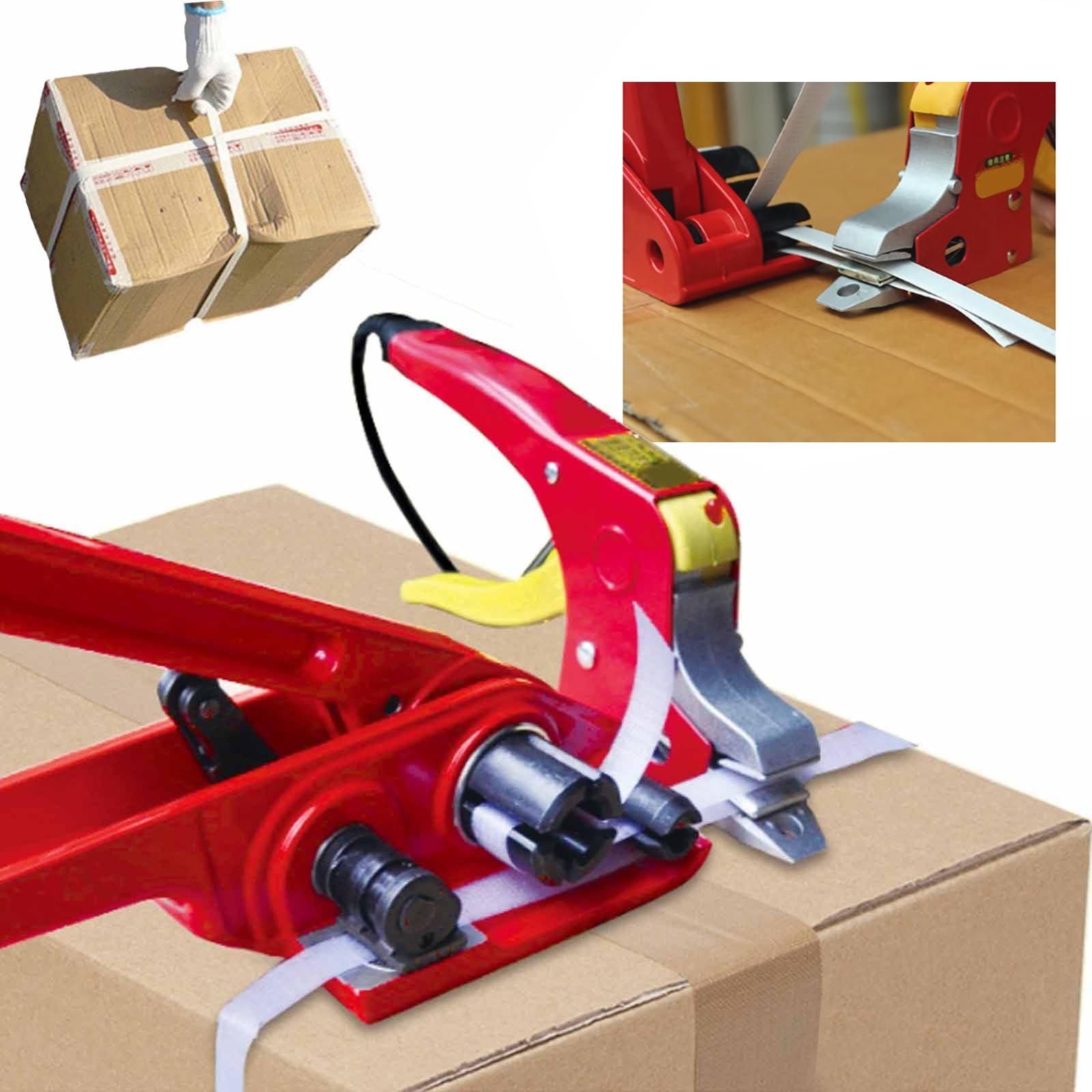 Cercleuse À Main, Cercleuse Manuelle À Feuillard, Outil De Combinaison De Rouge Lourds À Robuste Pour Reliure/Ruban Adhésif PP - Pour Un Cerclage De 16 À 19 Mm De Large Avec Indépendant Et