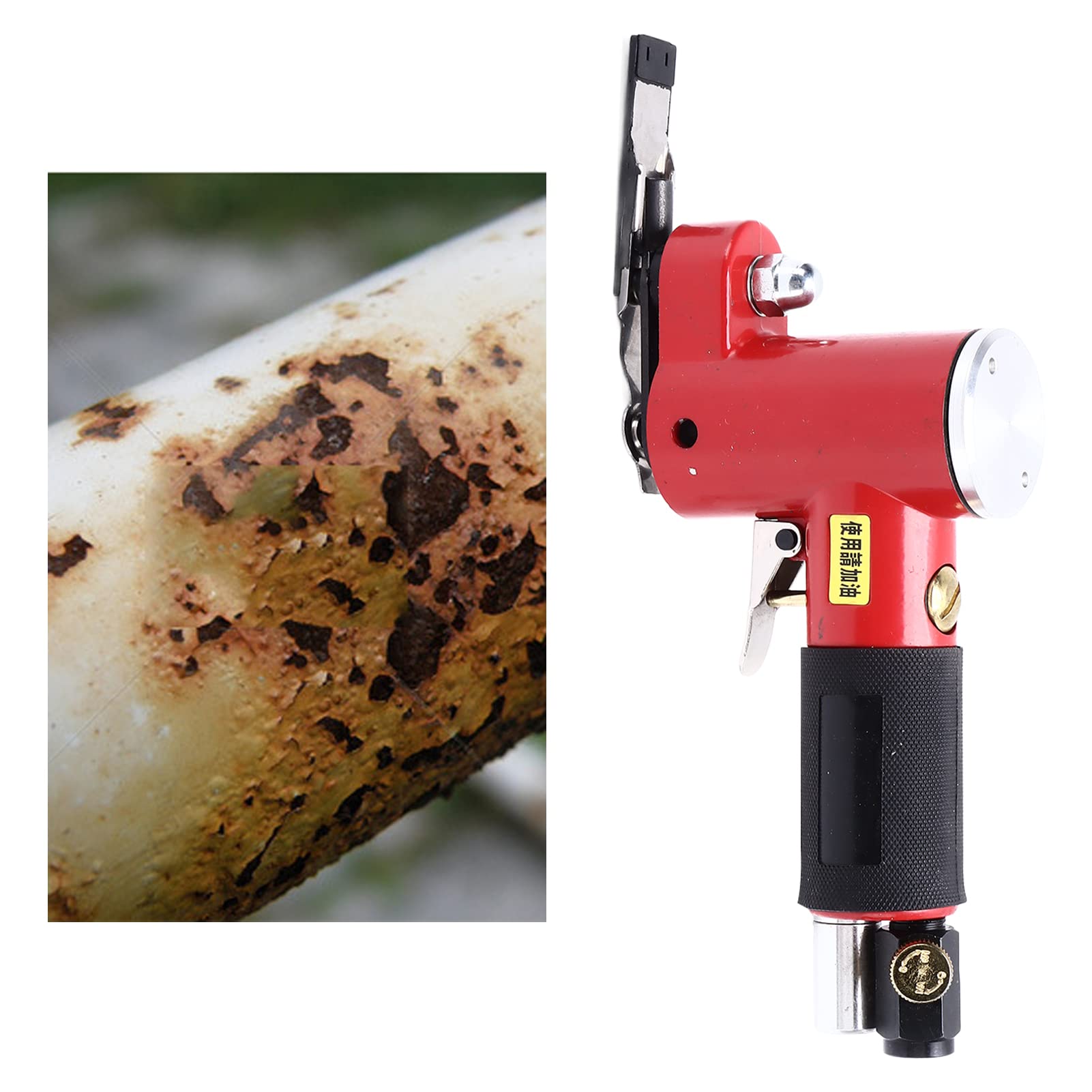 Pulidora neumática KP-6903, mini lijadora‑pulidora de aire con diseño ranurado, pulidora excéntrica de 14.000 rpm para espacios estrechos y esquinas, incluye 3 discos de lijado