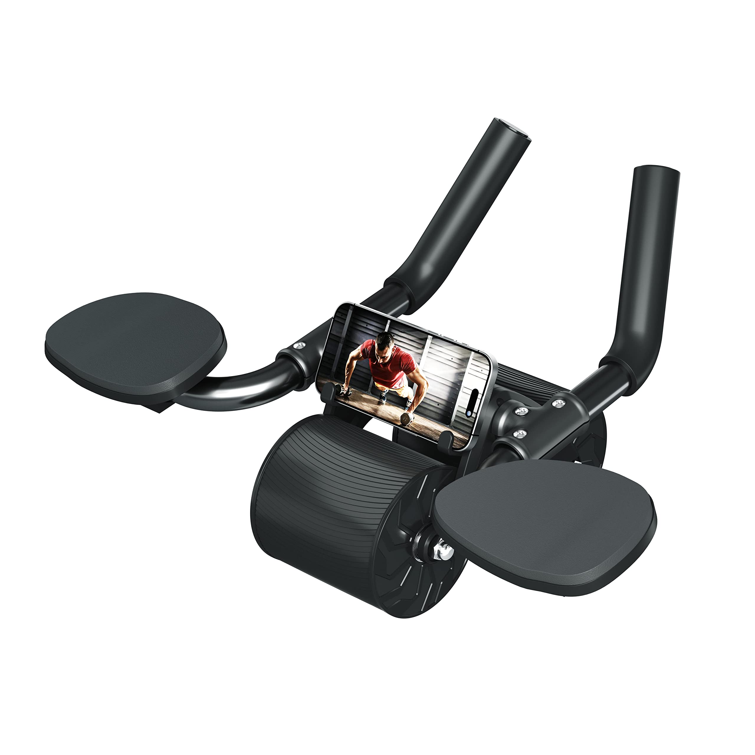 Ab Roller - Automatic Rebound Abdominal Wheel for Abs Workout with Elbow Support - Core Exercise Equipment for Abdominal Exercise Roller - Get Stronger Abs with this Easy-to-Use Wheel!, Black