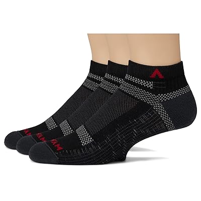 Wigwam Ultra Cool Lite Low 3 Pack Crew Cut Socks Shoes Onyx