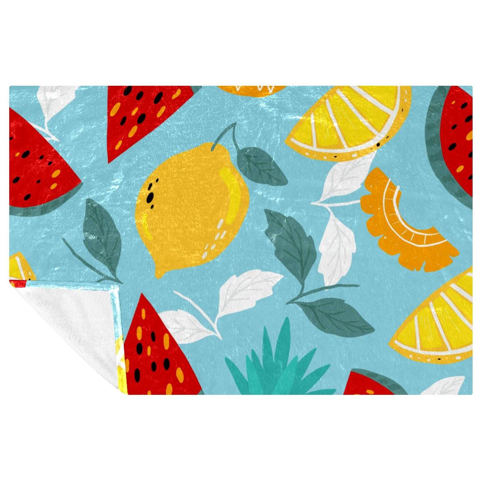 Couverture chaude plaid canapé lit et pique-nique fruits 150x100 cm