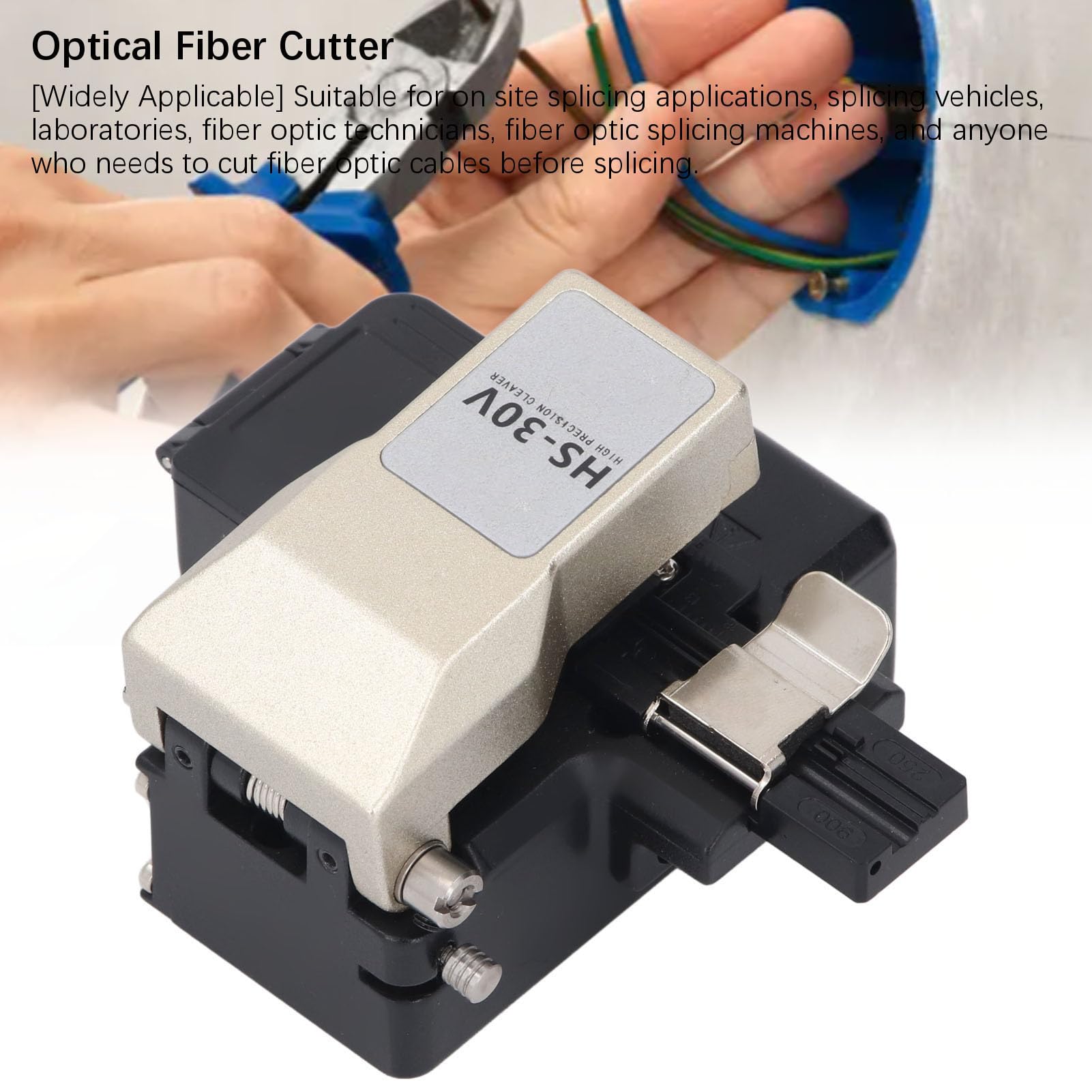 Lama in fibra di vetro Strumento di taglio automatico di precisione con 16 punte di spaccatura 80000 Durata di spaccatura per tecnici e laboratori FTTH Lega di alluminio Acciaio al tungsteno ABS